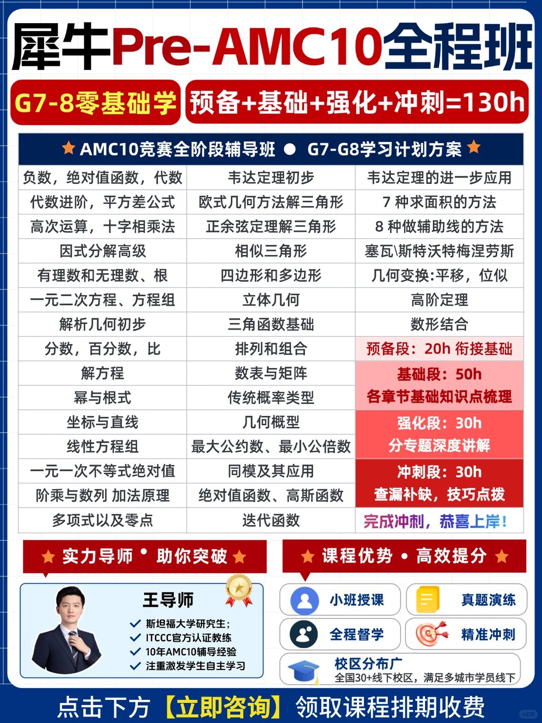 犀牛国际教育Pre-AMC10全程班课程海报