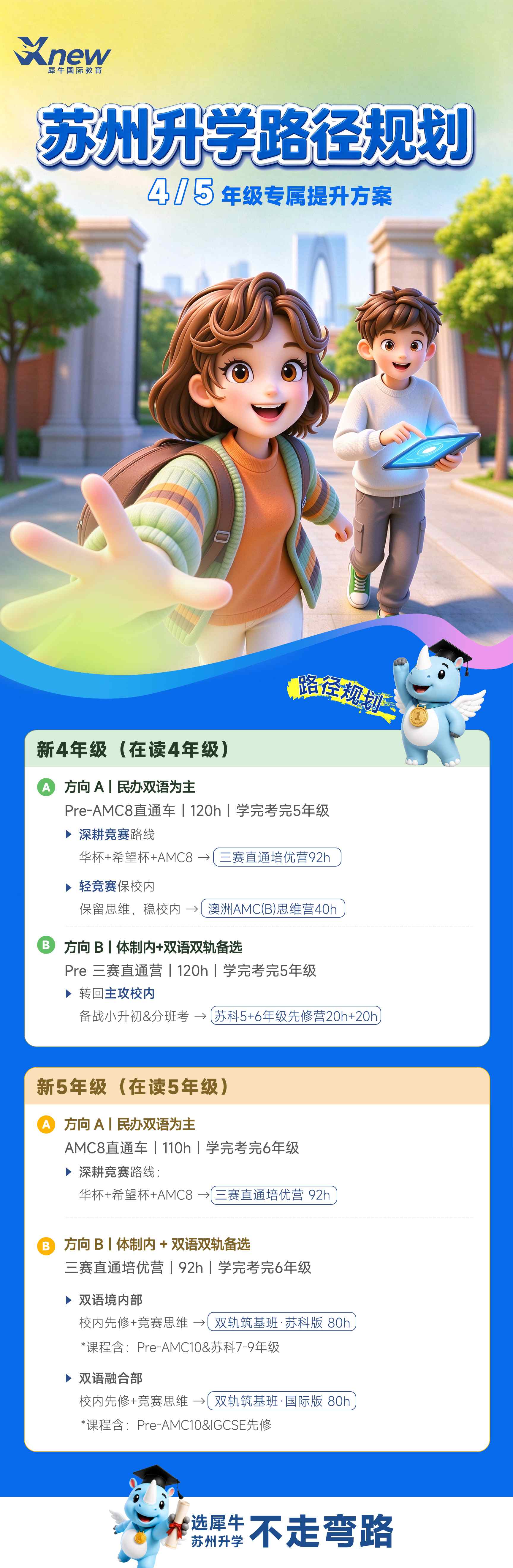 苏州犀牛国际教育4-5年级升学路径规划